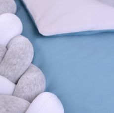 Дитячий постільний комплект Baby Veres Scandi blue (6 одиниць) сатин та велюр